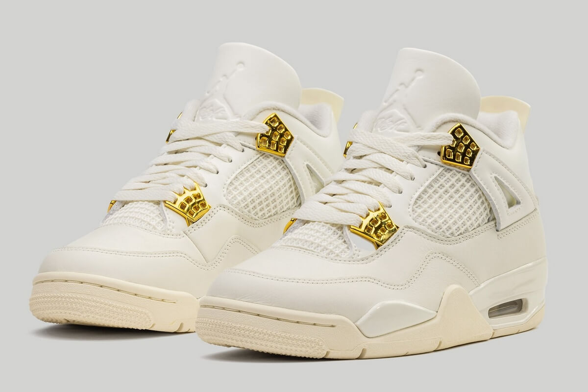 Nike Air Jordan 4 Retro "Metallic Gold" - Sail/Metallic Gold-Black - AQ9129-170