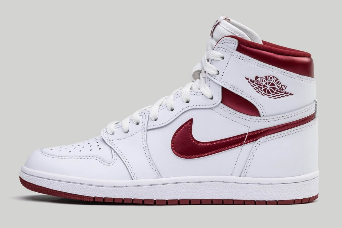 Nike Air Jordan 1 High '85 "Metallic Burgundy" - White/Team Red-White - BQ4422-161