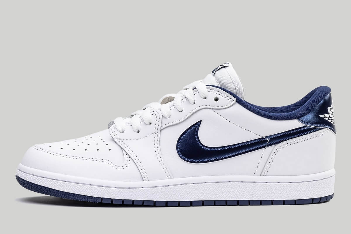 Nike Air Jordan 1 Low '85 "Metallic Blue" - Summit White/Navy-White - FB9933-141