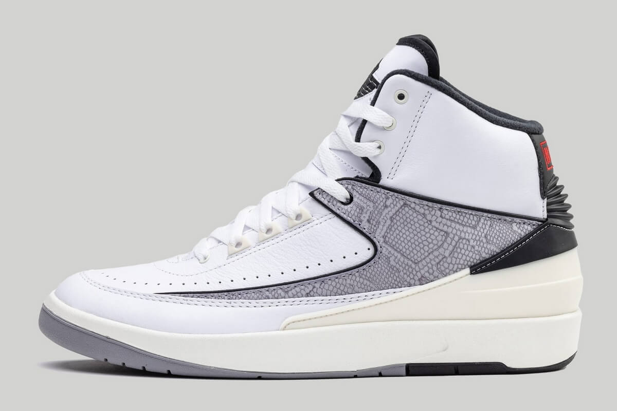 Nike Air Jordan 2 Retro "Python" - White/Fire Red/Black/Sail/Cement Grey - DR8884-102