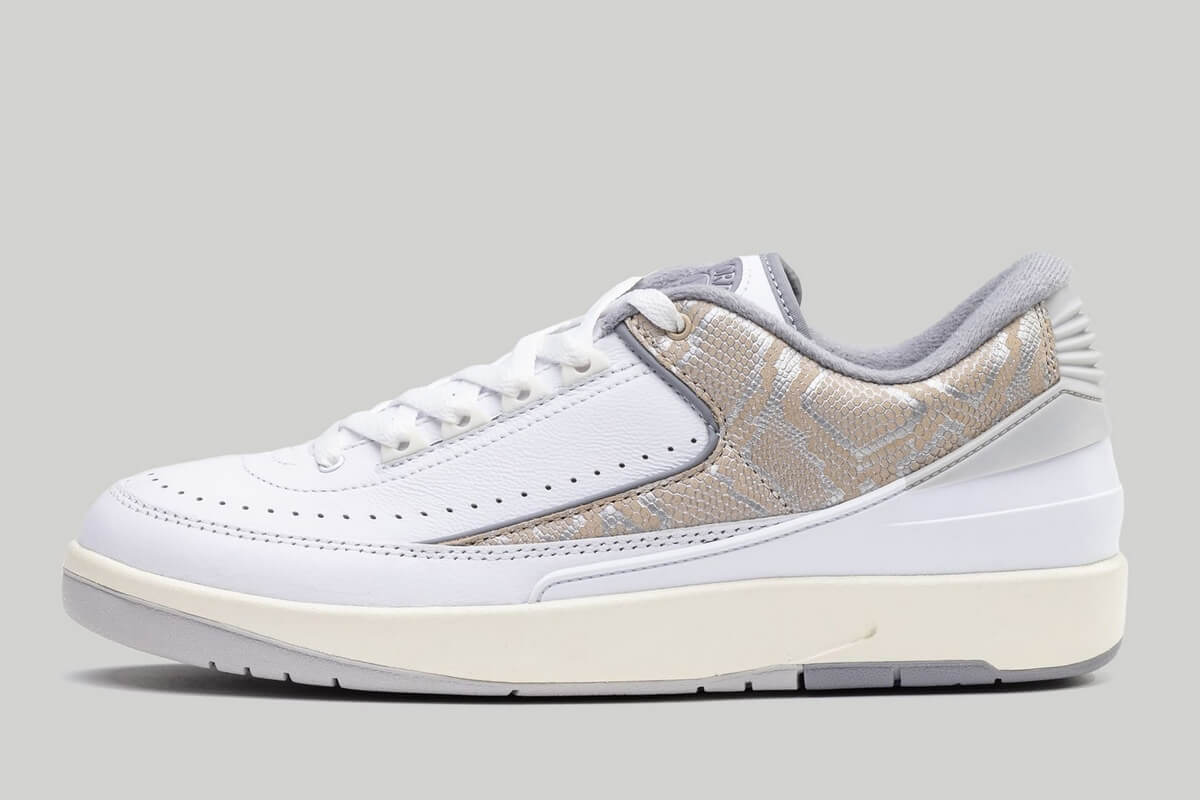 Nike Air Jordan 2 Retro Low "Python" - White/Cement Grey-Sanddrift-Neutral Grey-Sail - DV9956-100