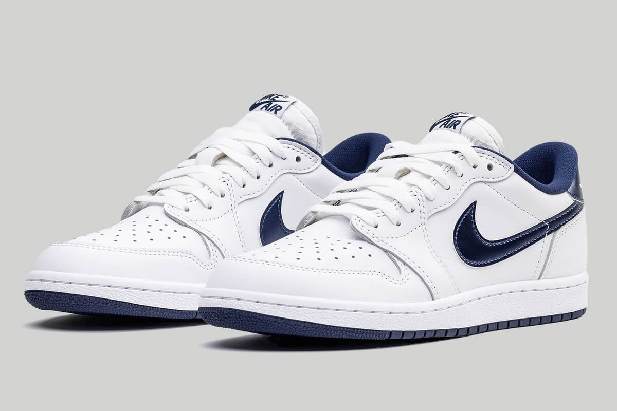 Nike Air Jordan 1 Low '85 "Metallic Blue" - Summit White/Navy-White - FB9933-141