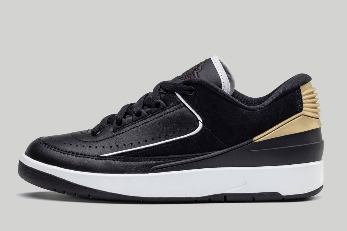 Nike Air Jordan 2 Retro Low - Black/Varsity Red-Metallic Gold-Off White - DX4401-001
