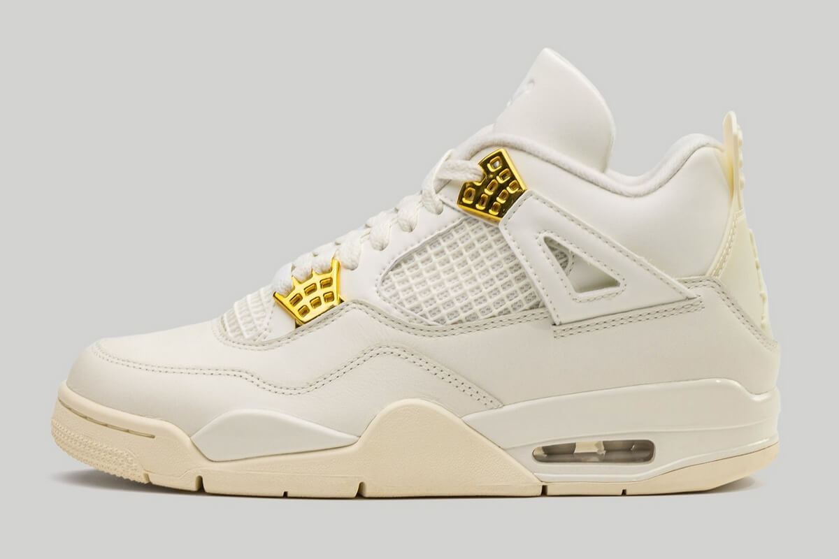 Nike Air Jordan 4 Retro "Metallic Gold" - Sail/Metallic Gold-Black - AQ9129-170