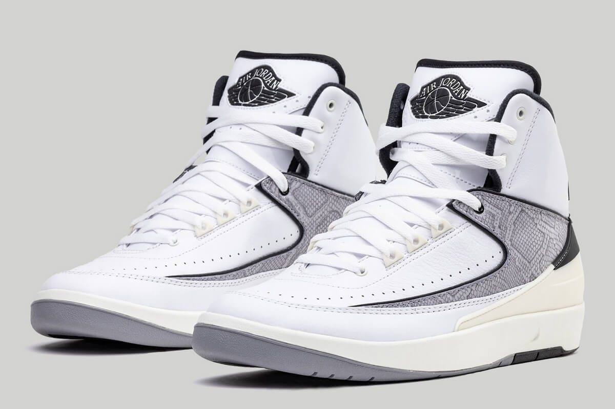 Nike Air Jordan 2 Retro "Python" - White/Fire Red/Black/Sail/Cement Grey - DR8884-102