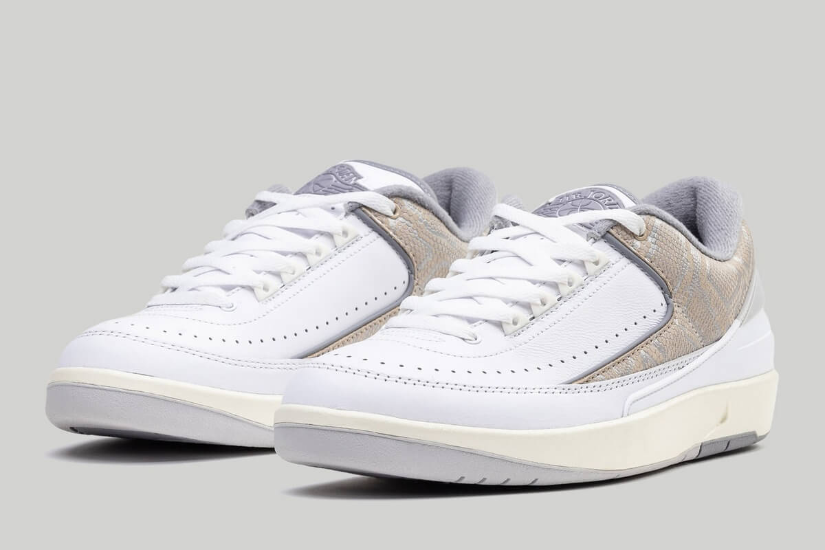 Nike Air Jordan 2 Retro Low "Python" - White/Cement Grey-Sanddrift-Neutral Grey-Sail - DV9956-100