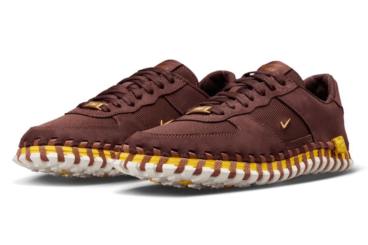 Nike x Jacquemus J Force 1 Low LX - Earth/Metallic Gold/Blue Lightning/Tour Yellow - DR0424-200