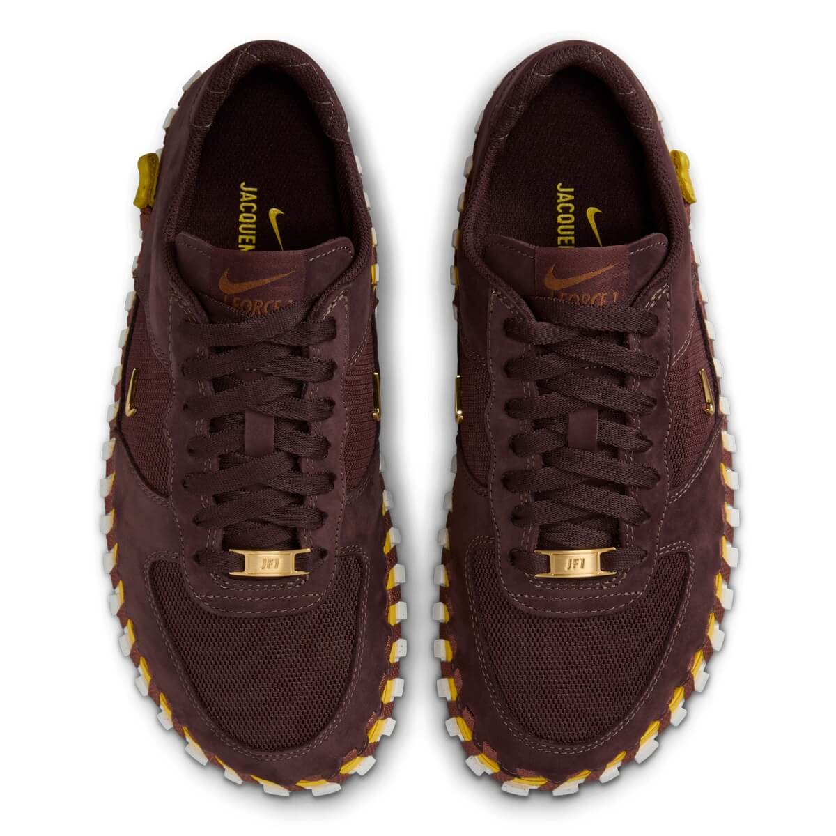 Nike x Jacquemus J Force 1 Low LX - Earth/Metallic Gold/Blue Lightning/Tour Yellow - DR0424-200