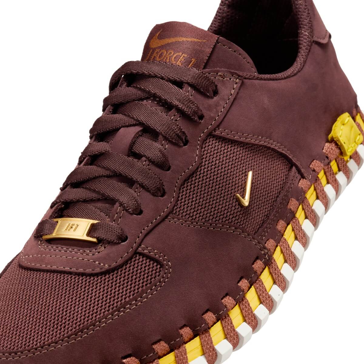 Nike x Jacquemus J Force 1 Low LX - Earth/Metallic Gold/Blue Lightning/Tour Yellow - DR0424-200