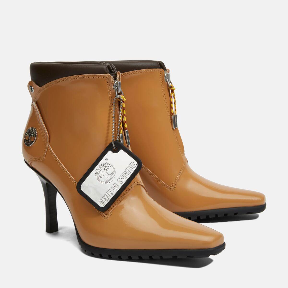 Timberland x Veneda Carter Zip Patent High Heel Boot - Wheat Patent - TB0A69SQEN01
