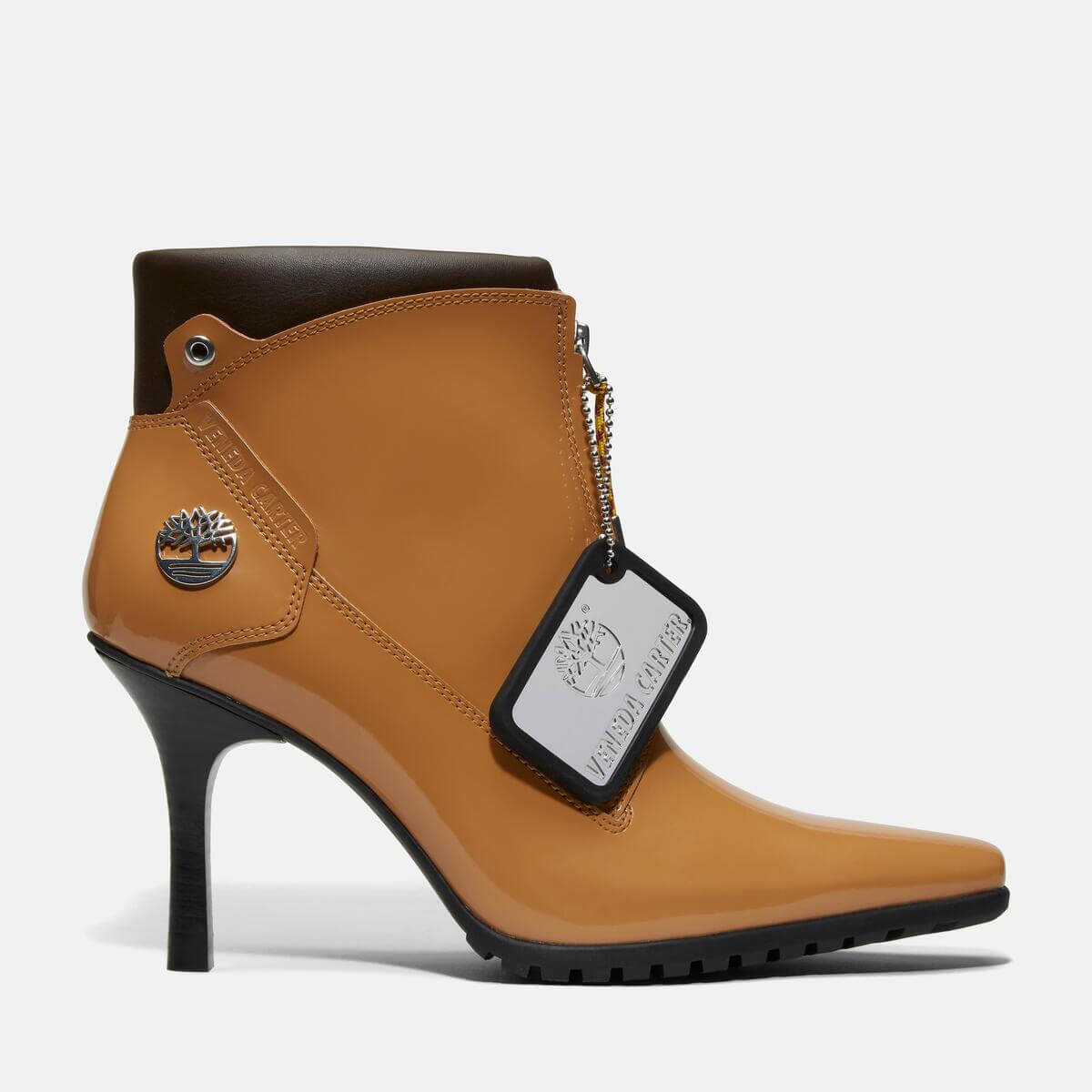 Timberland x Veneda Carter Zip Patent High Heel Boot - Wheat Patent - TB0A69SQEN01