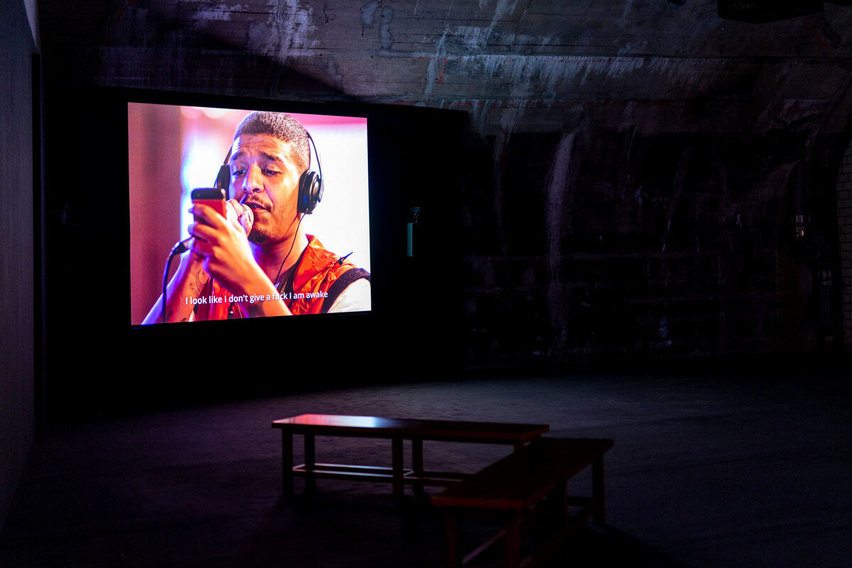 The Culture: Hip Hop and Contemporary Art in the 21st Century, installation view, Stan Douglas, ISDN, 2022, at Kunstverein Familie Montez, © Schirn Kunsthalle Frankfurt 2024, Photo: Emily Piwowar / NÓI Crew