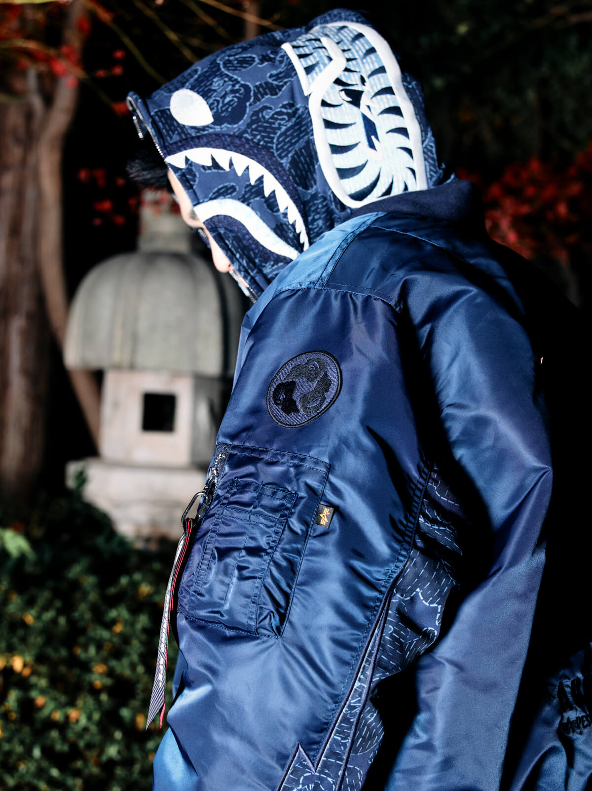 ALPHA INDUSTRIES X BAPE MA-1 JACKET & SHARK FULL ZIP HOODIE
