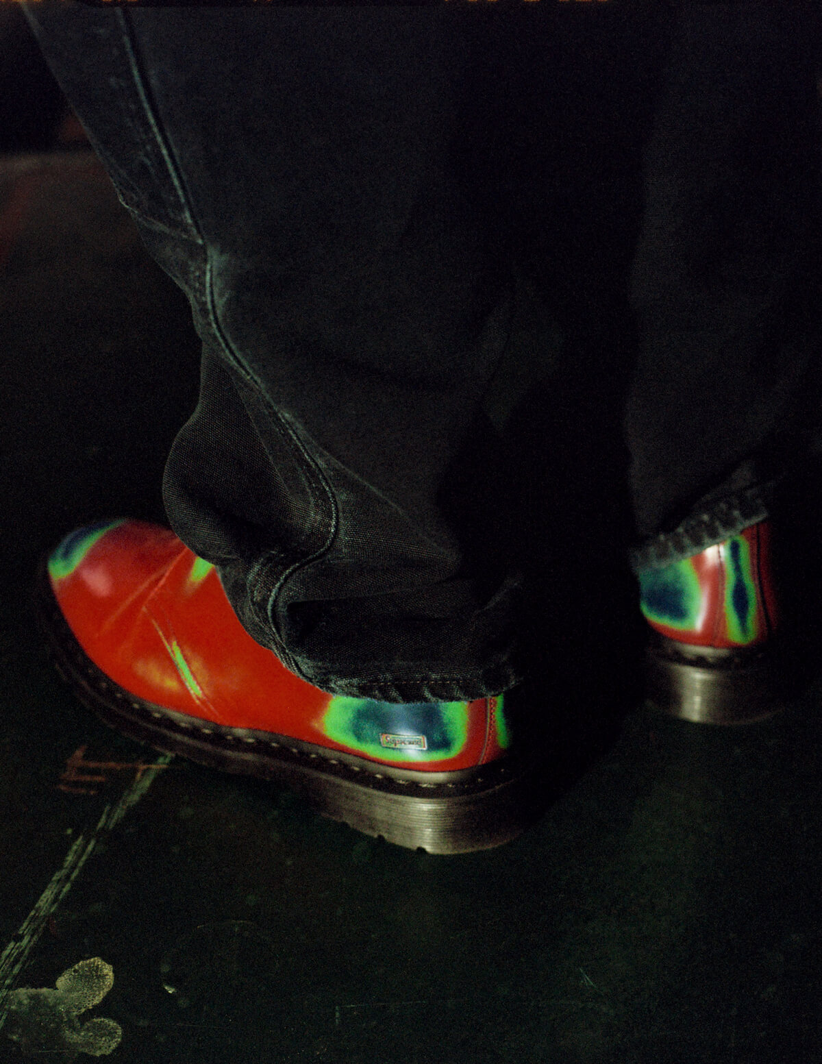 Dr. Martens x Supreme 1461 3-Eye Shoe - Rub Off Leather - Red/Green/Navy