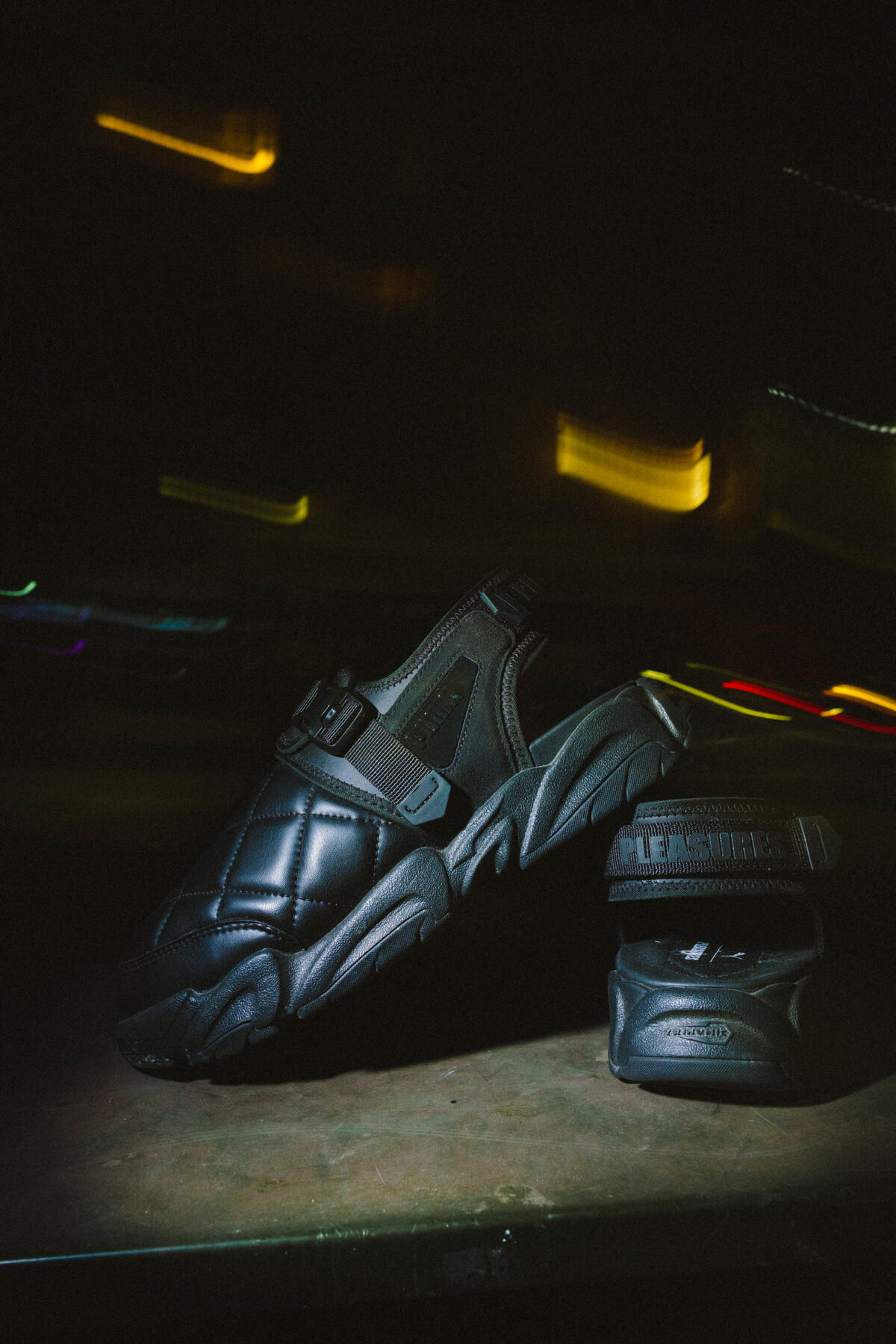 PUMA x PLEASURES TS-01 Quilt Sandals - Puma Black - 396202-01