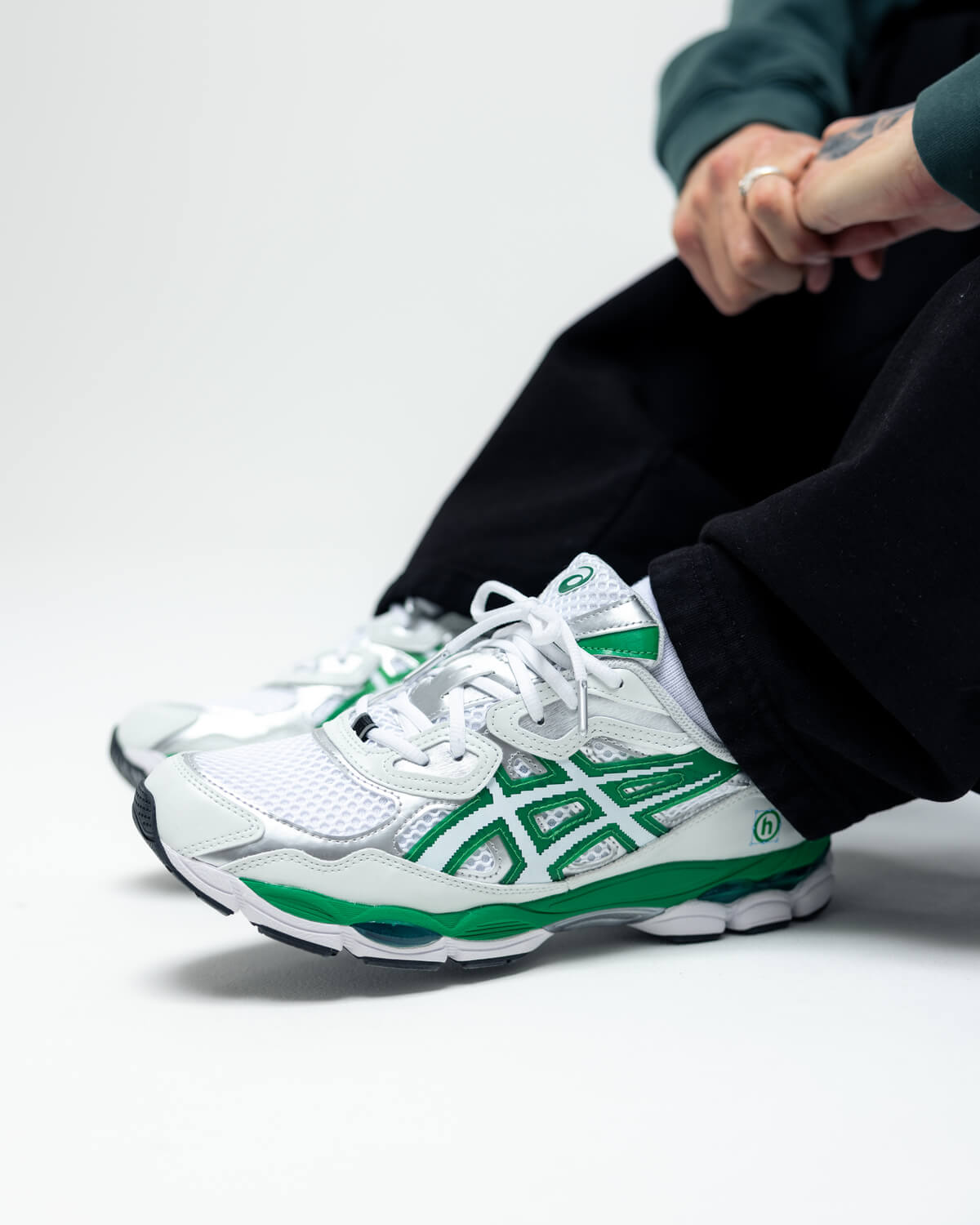 ASICS SportStyle x Hidden NY Gel-NYC - White/Green-Metallic Silver - 1201B001-100