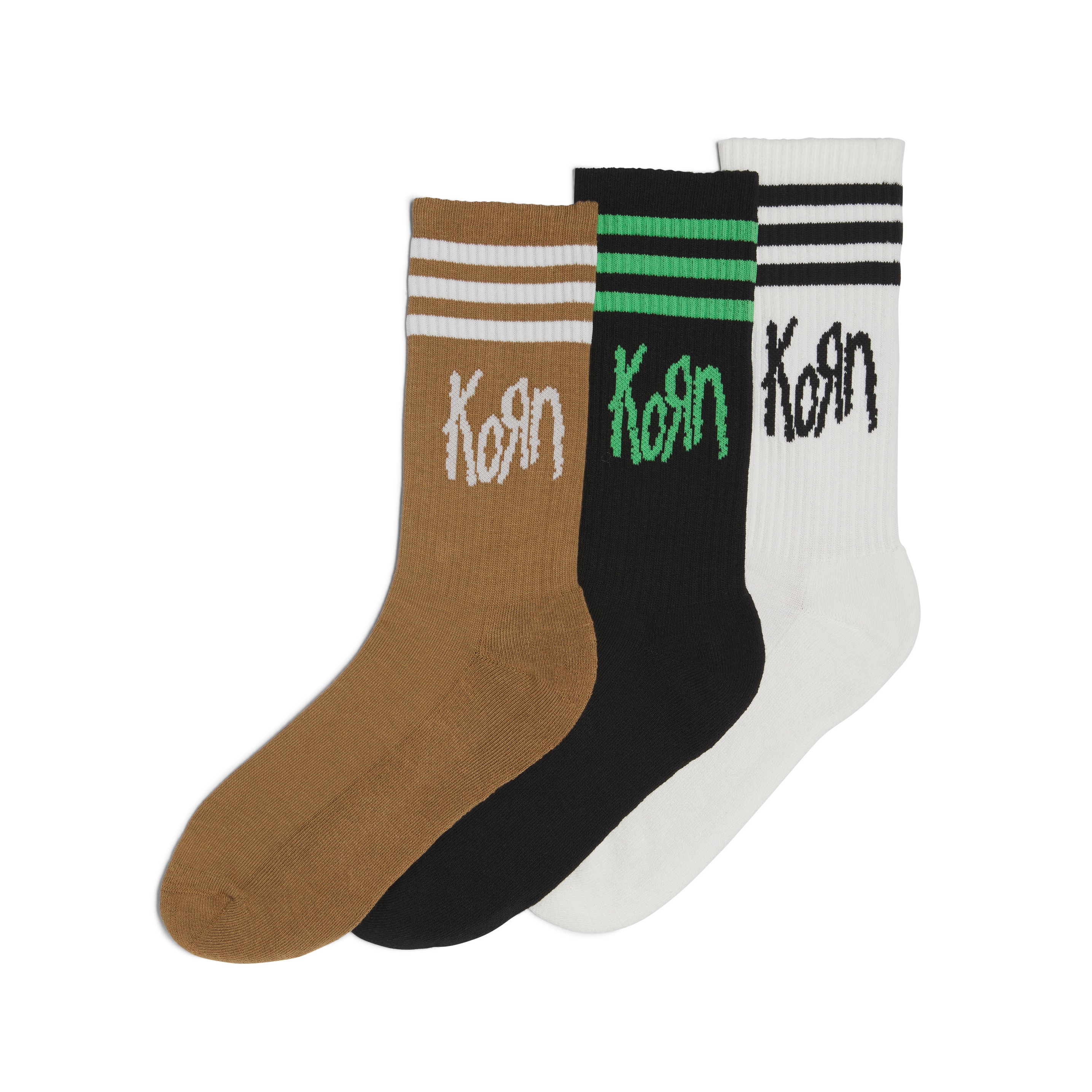adidas x KoRn Socks - Off White / Black / Brown Desert - IW7522