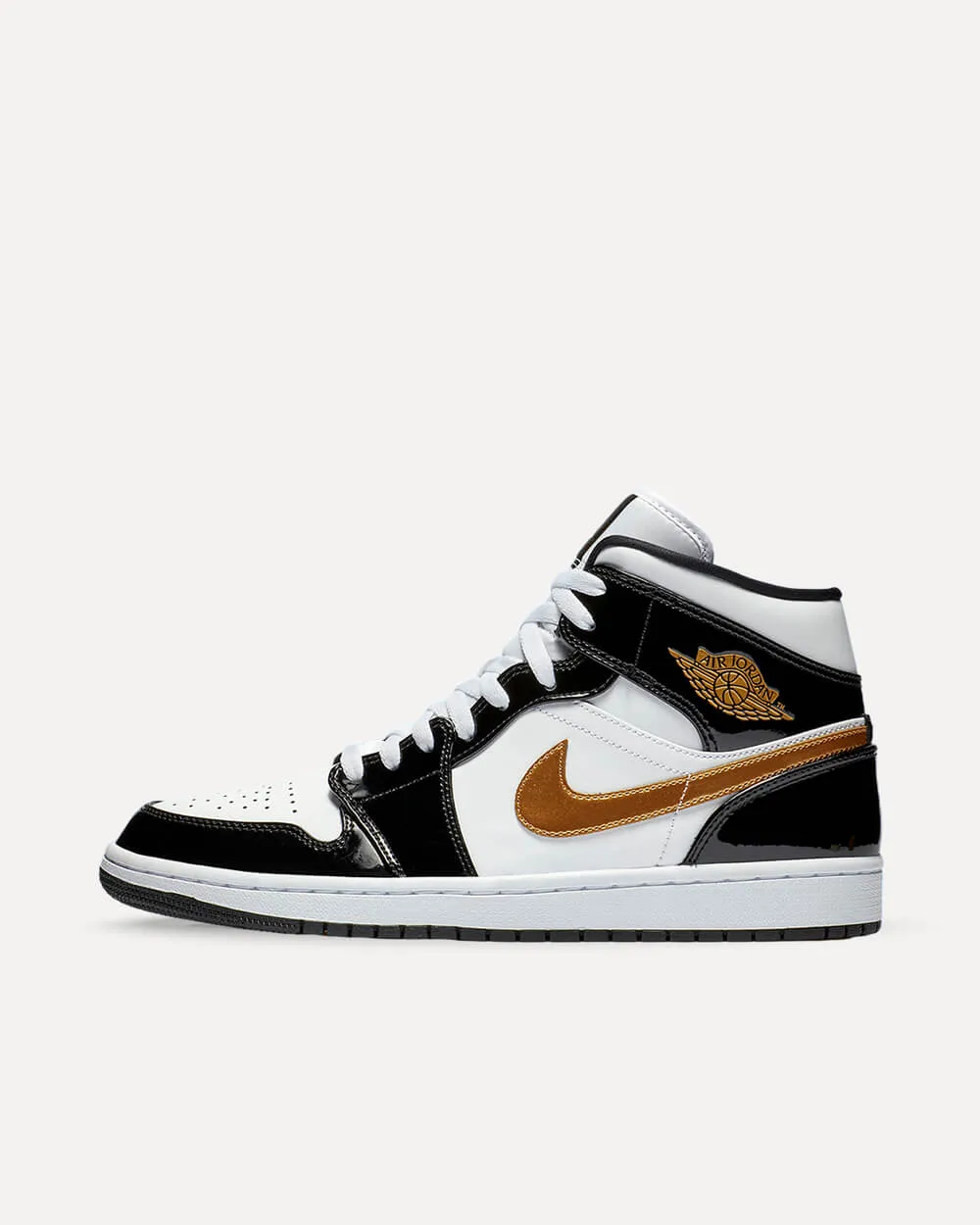 Nike Air Jordan 1 Mid SE Patent „Black Gold“