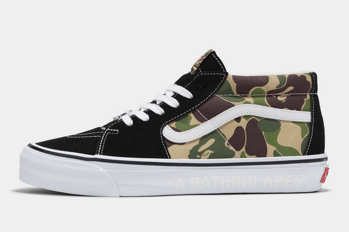VANS x BAPE - LX Sk8-Mid - ABC Camo - Black/Green/White - VN000MZGCX3