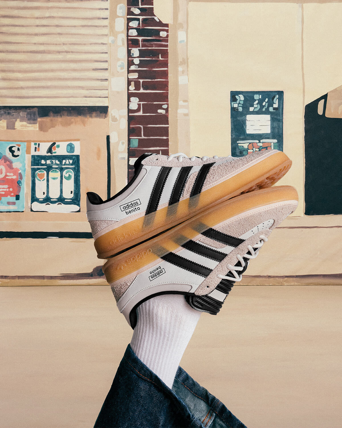 adidas Originals x Bad Bunny Gazelle Indoor "Benito"- Core White / Core Black / Gum - IF9735