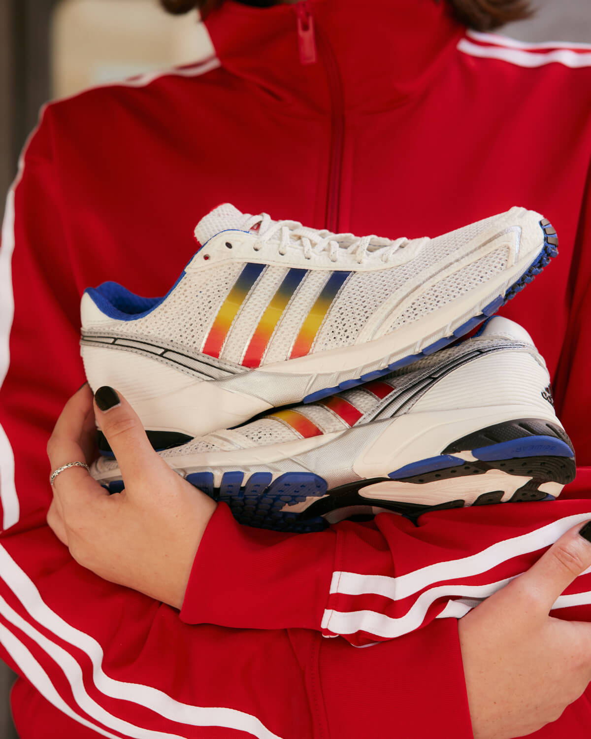 adidas Adizero Adios OG - White/Blue/Multi Rainbow - JI2684