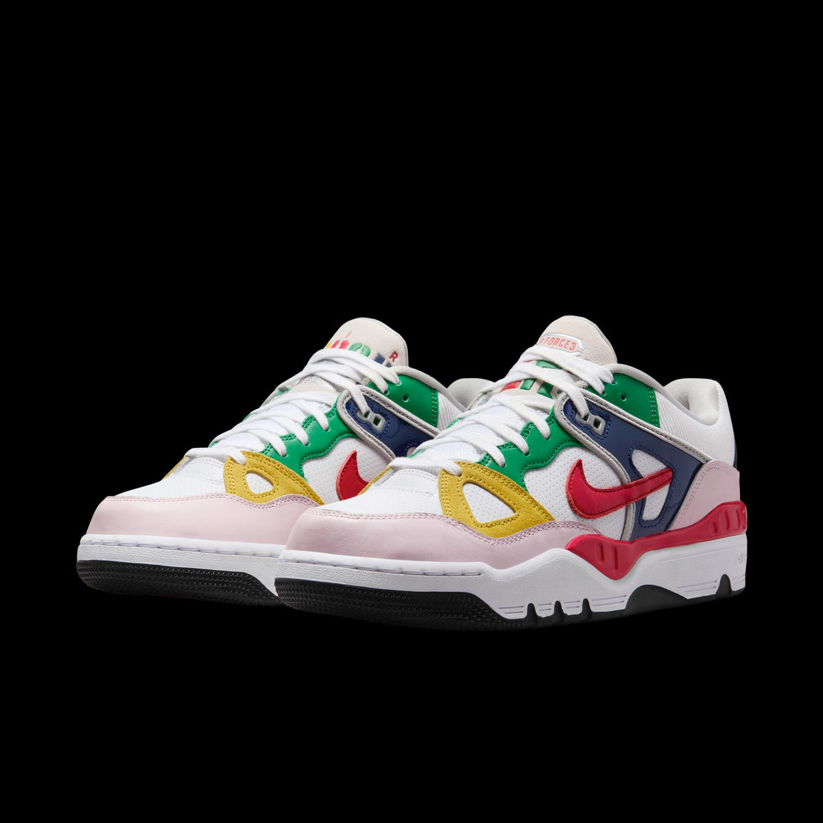 Nike x Nigo Air Force 3 Low - White/University Red-Tour Yellow-Pink Foam-Blue Void-Lucky Green - FQ7012-100