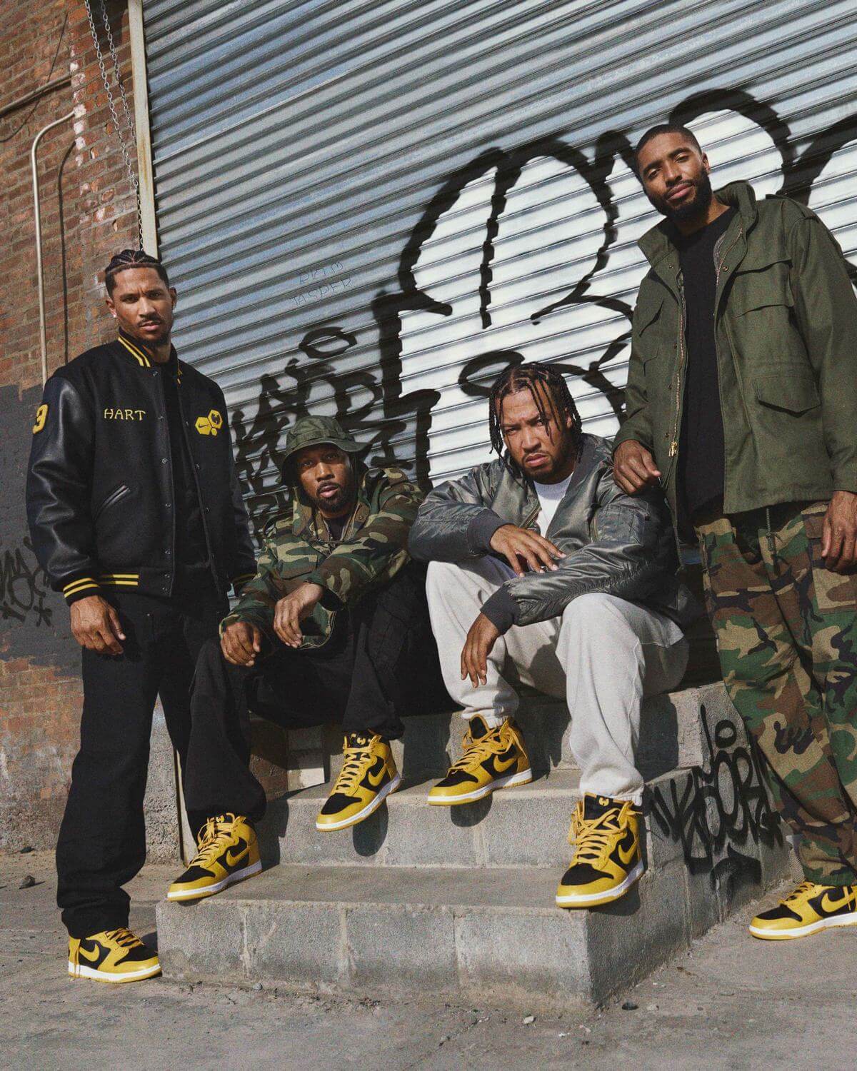 Nike x Wu-Tang Clan Dunk - Josh Hart, RZA, Jalen Brunson and Mikal Bridges