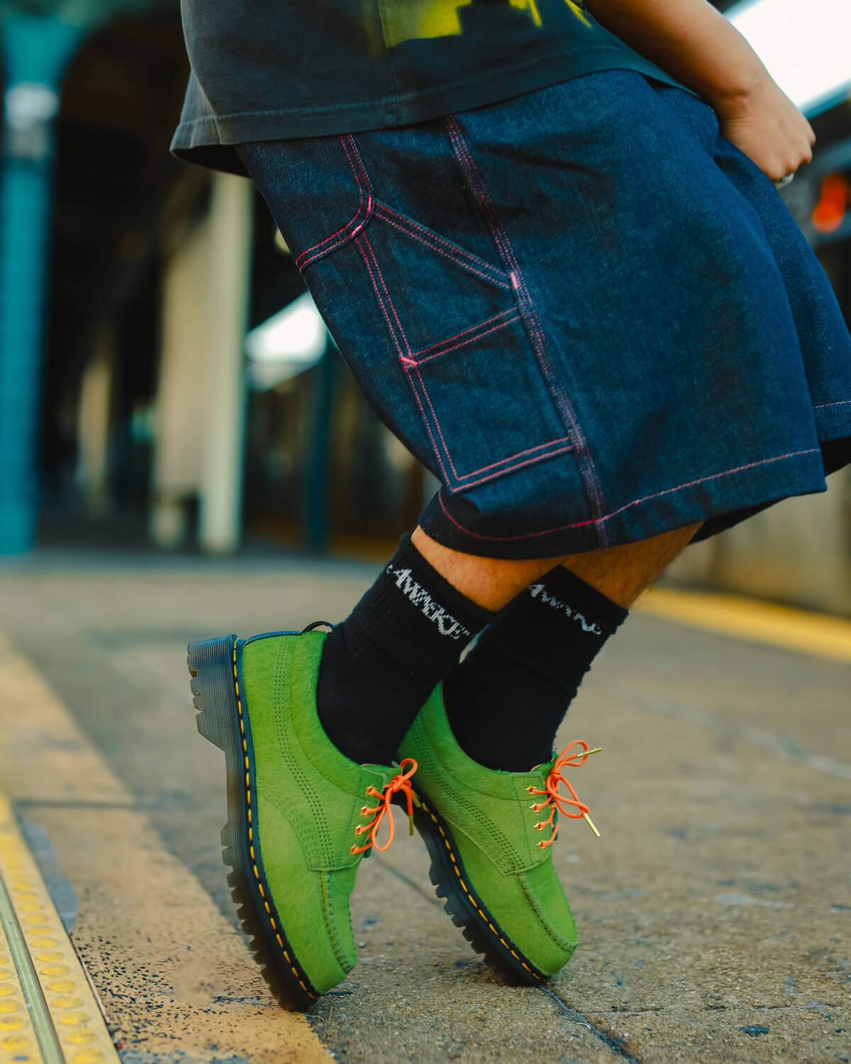 Dr. Martens x Awake NY Lowell - Hair-on Leather - Vibrant Green