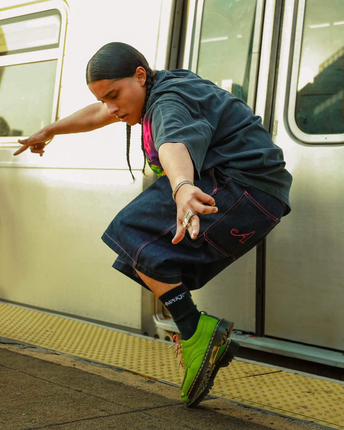 Dr. Martens x Awake NY Lowell - Hair-on Leather - Vibrant Green