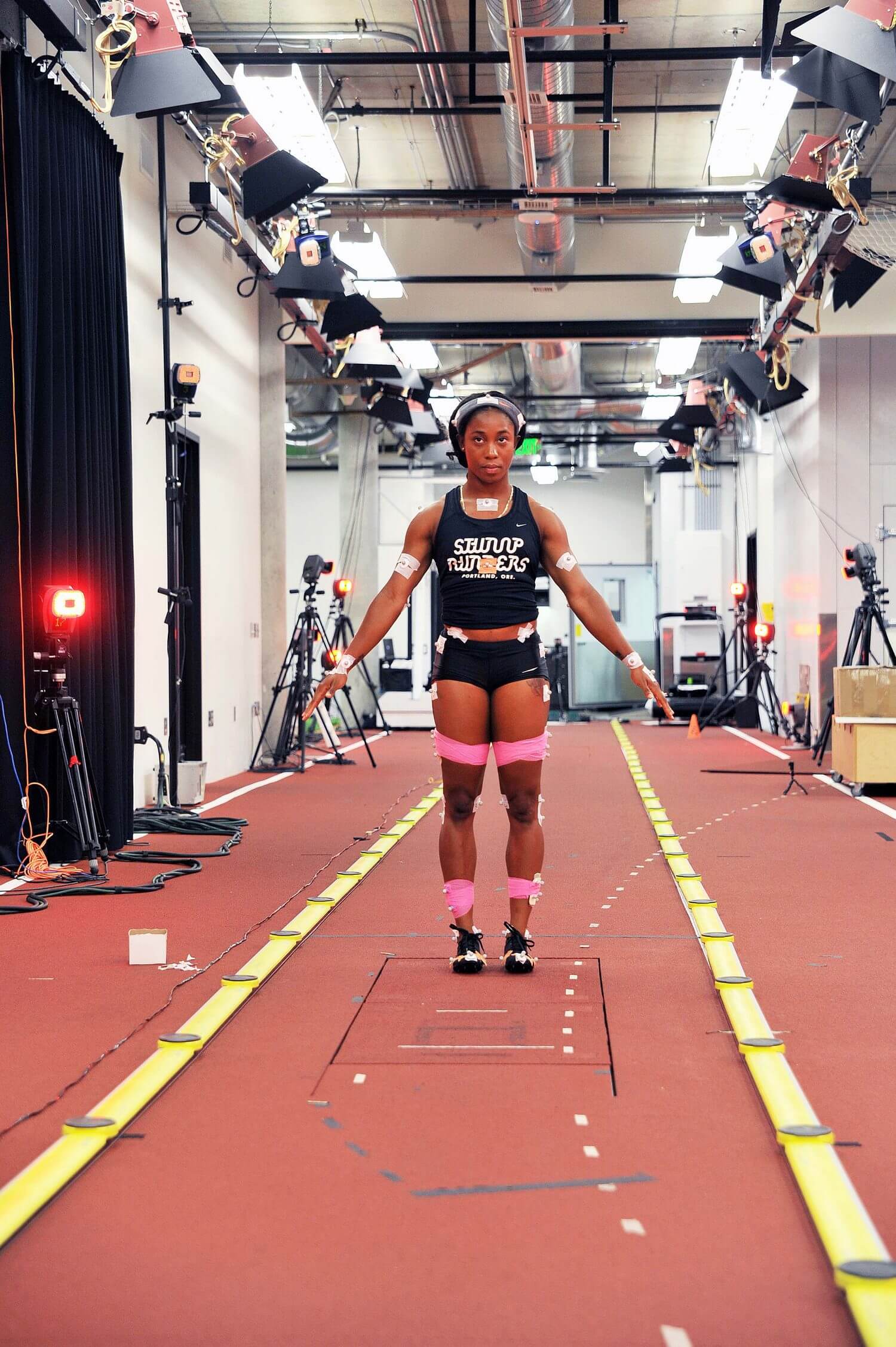 Shelly-Ann Fraser-Pryce at the Nike Sport Research Lab, Beaverton (Oregon), 2014 © Nike, Inc.