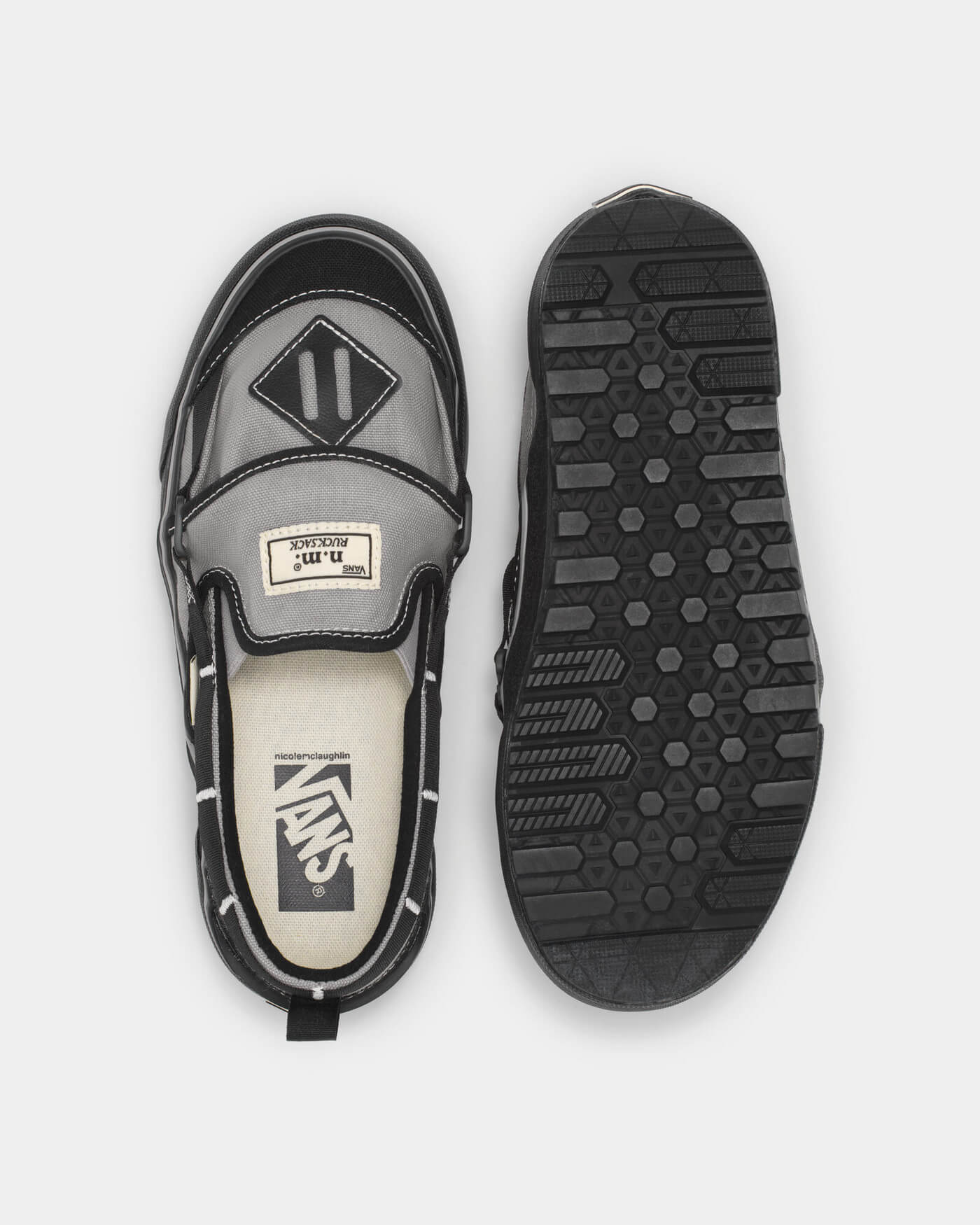 Vans x Nicole McLaughlin Slip-On "Rucksack" - Grey/Black - VN000S99N43