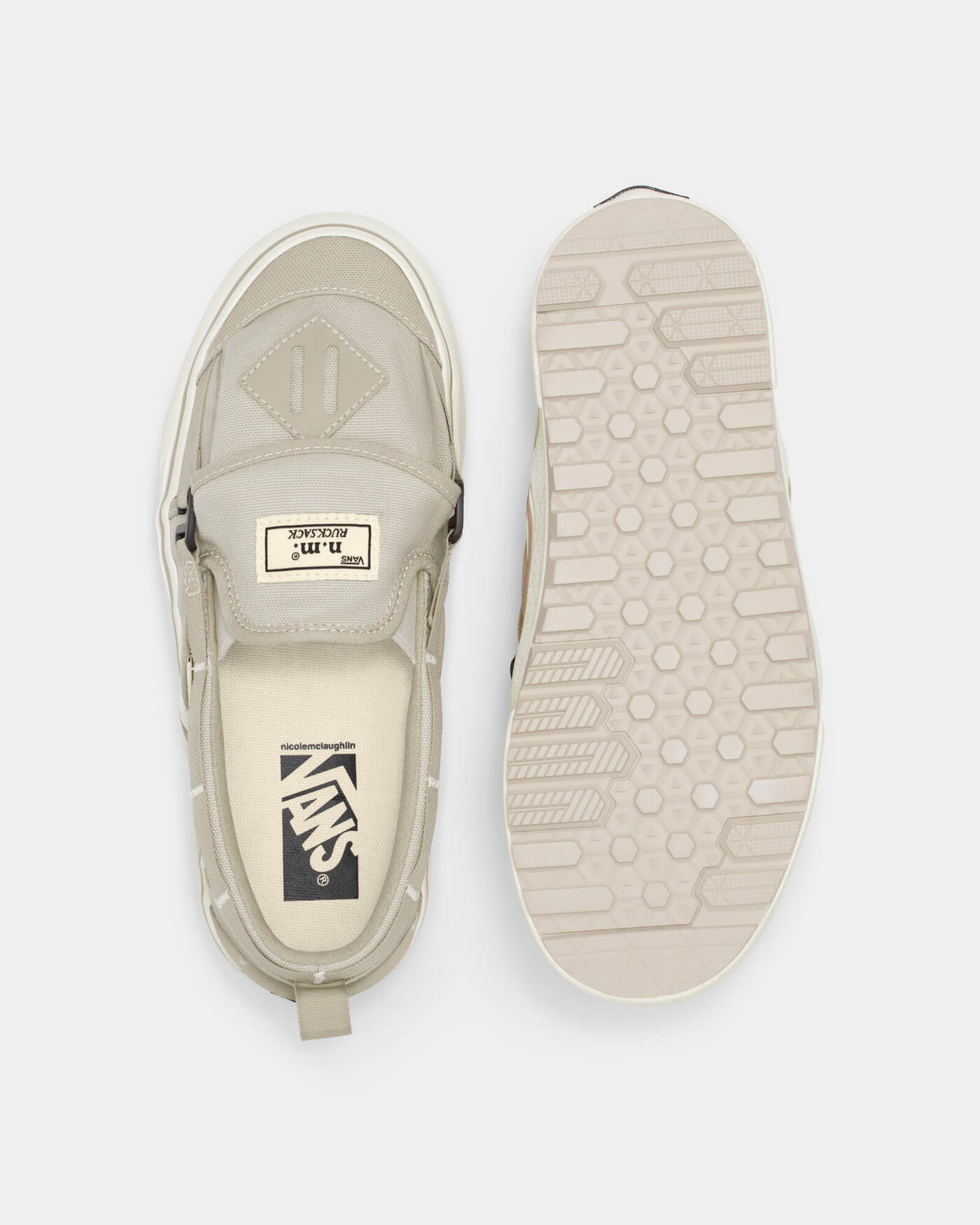 Vans x Nicole McLaughlin Slip-On "Rucksack" - Tan/White - VN000S99JM9