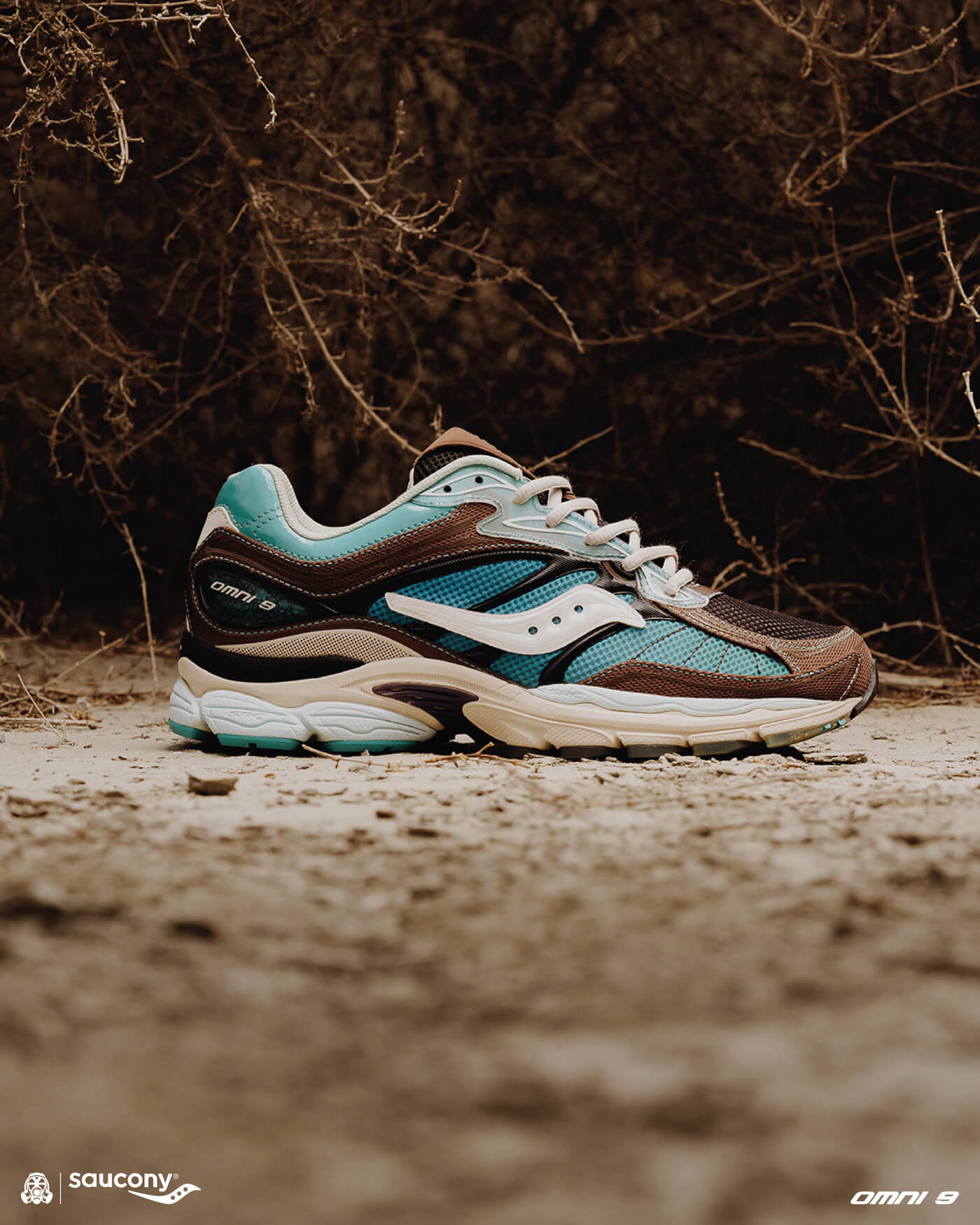 Saucony x Footpatrol Pro Grid Omni 9 - Blue / Brown - S70923-1