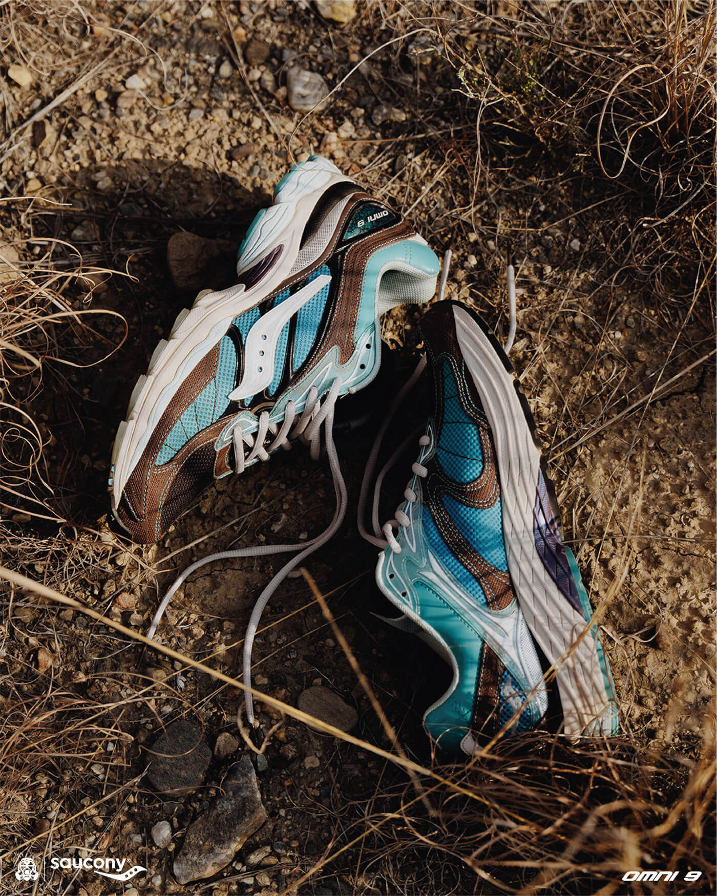 Saucony x Footpatrol Pro Grid Omni 9 - Blue / Brown - S70923-1