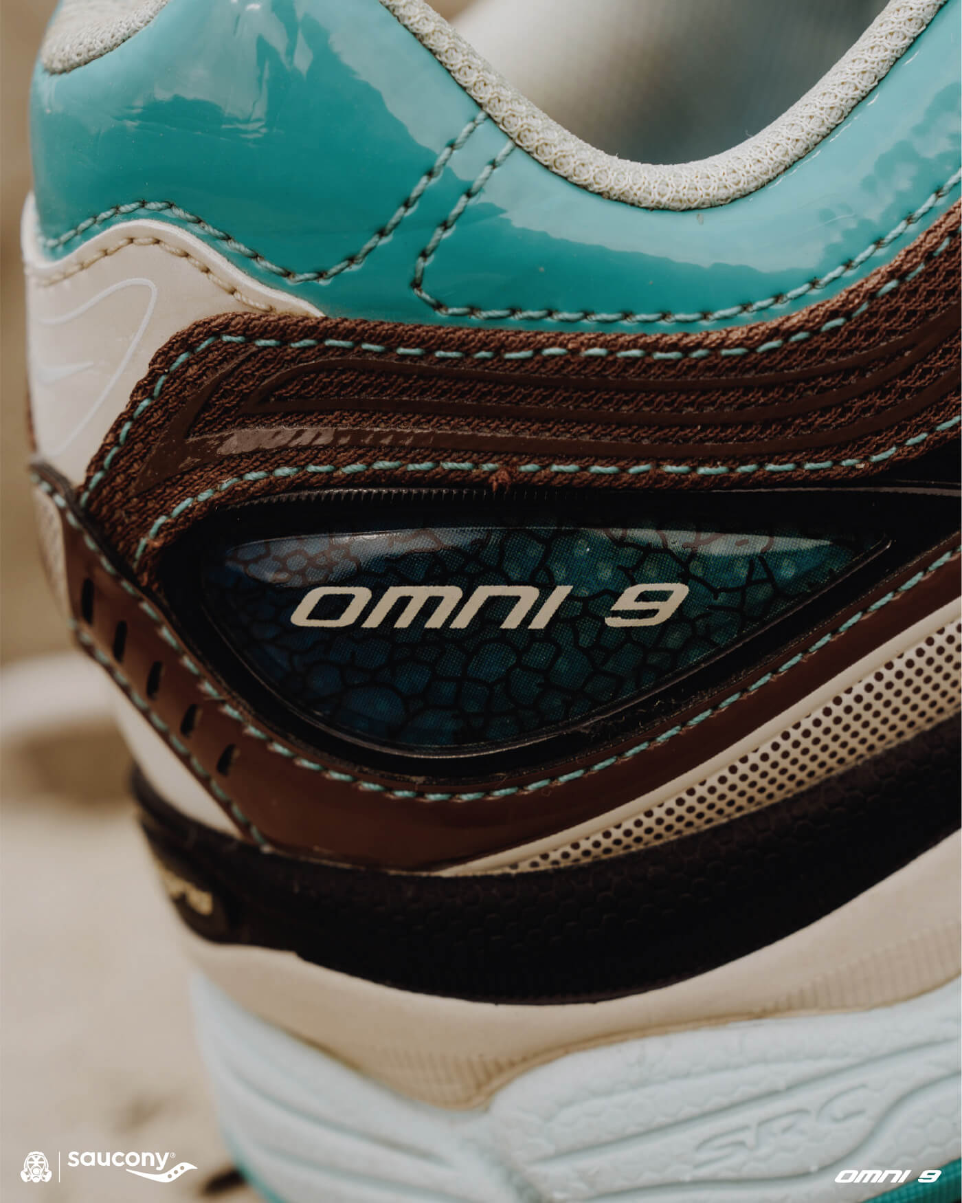 Saucony x Footpatrol Pro Grid Omni 9 - Blue / Brown - S70923-1