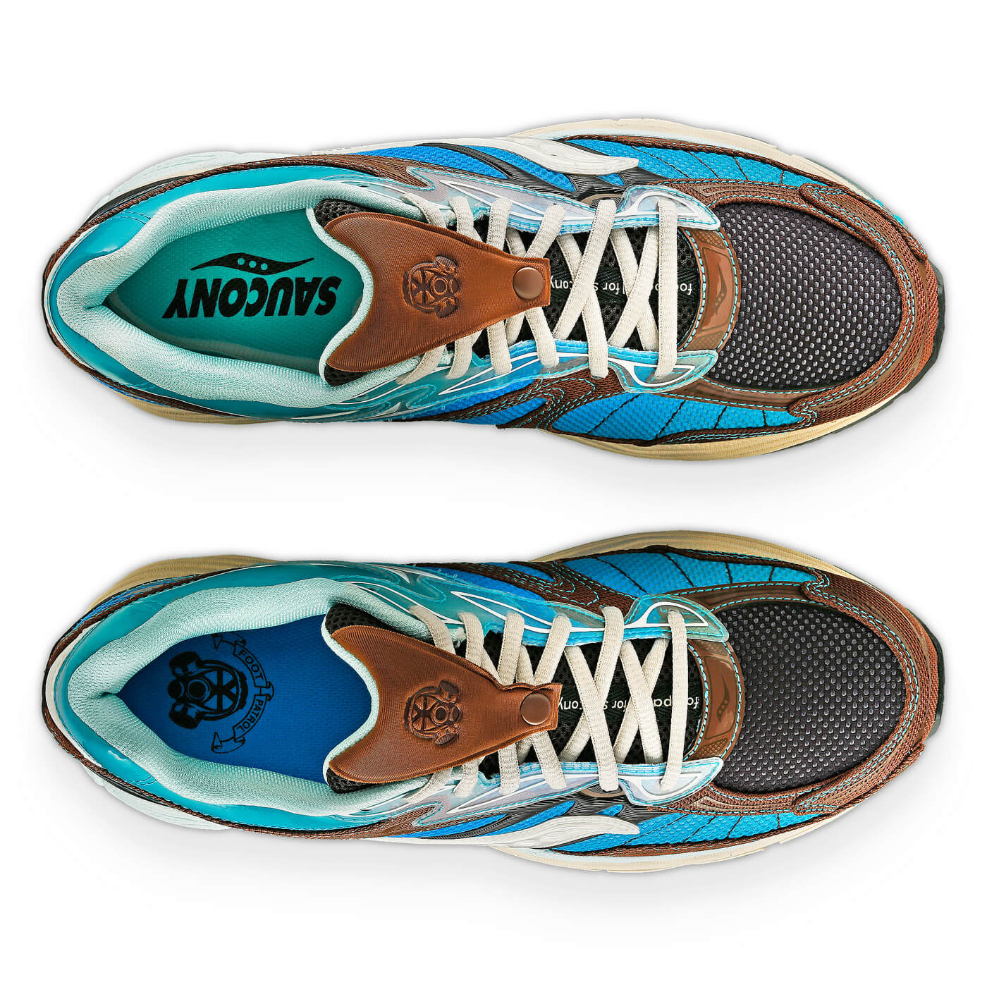Saucony x Footpatrol Pro Grid Omni 9 - Blue / Brown - S70923-1