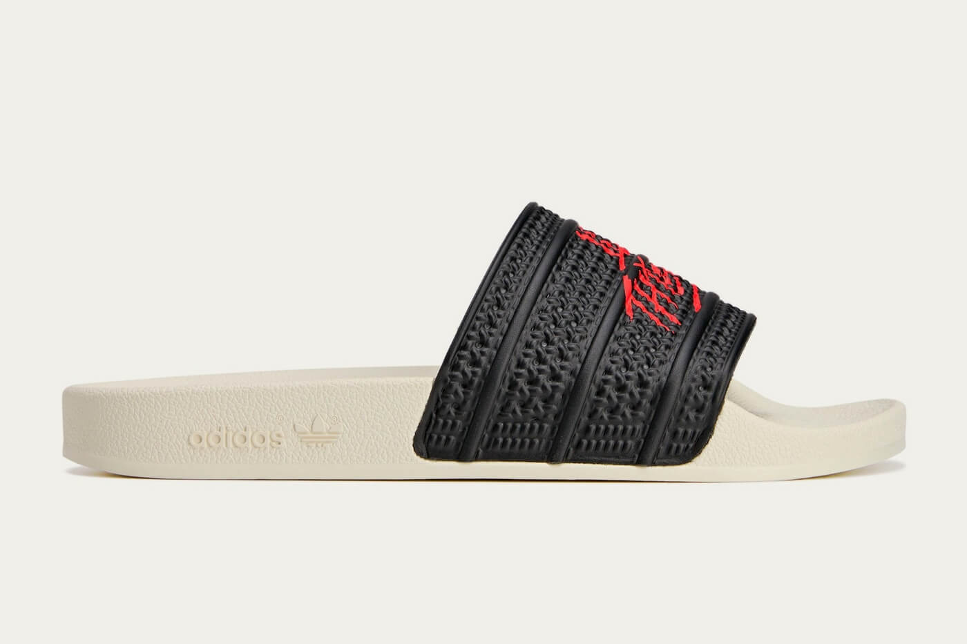 adidas Originals x 100 Thieves Adilette 100T - Black/Red/Cream - JR9152