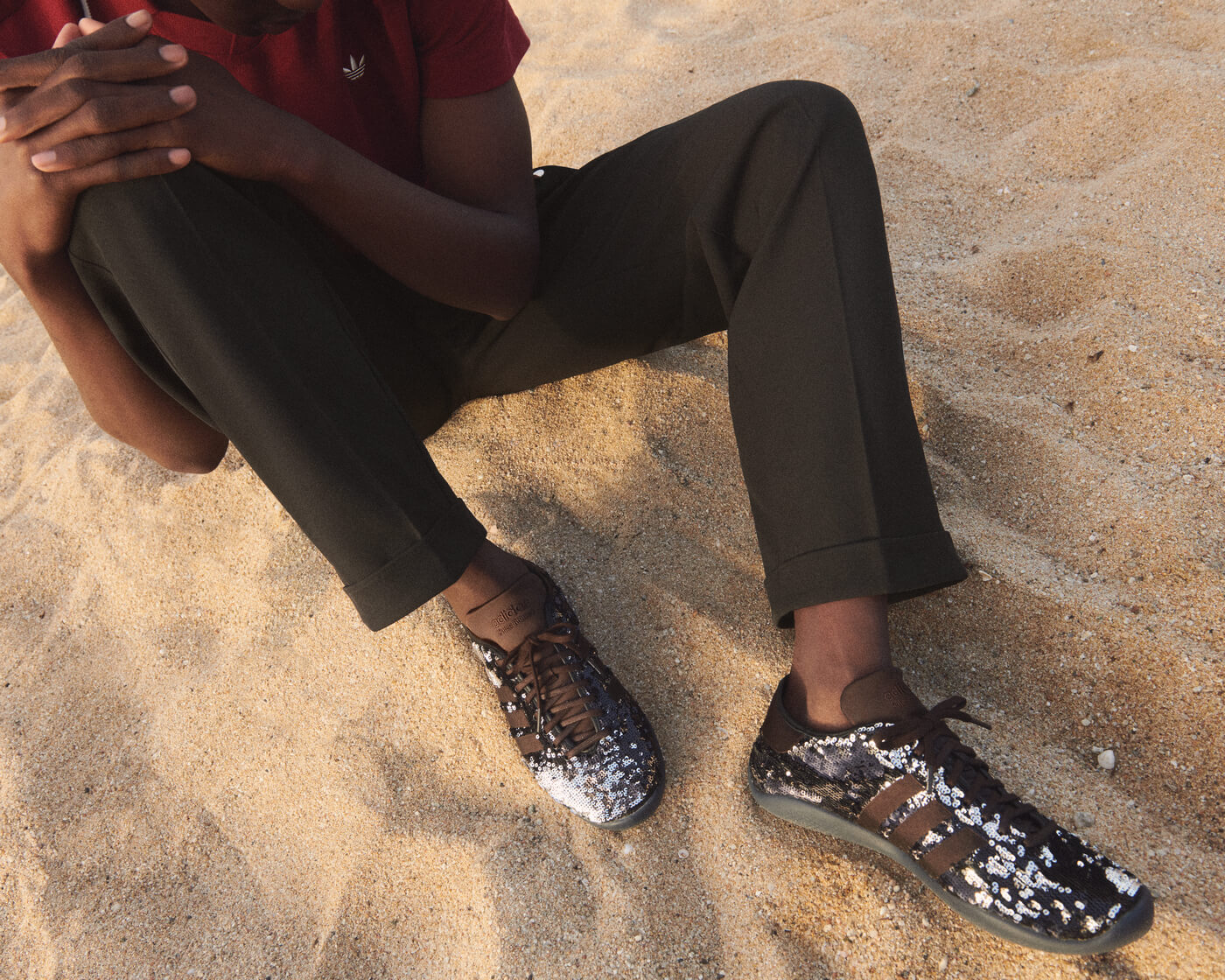 adidas Originals by Wales Bonner - Karintha Lo Sequin - Core Black / Silver Metallic / Dark Brown - JR0259