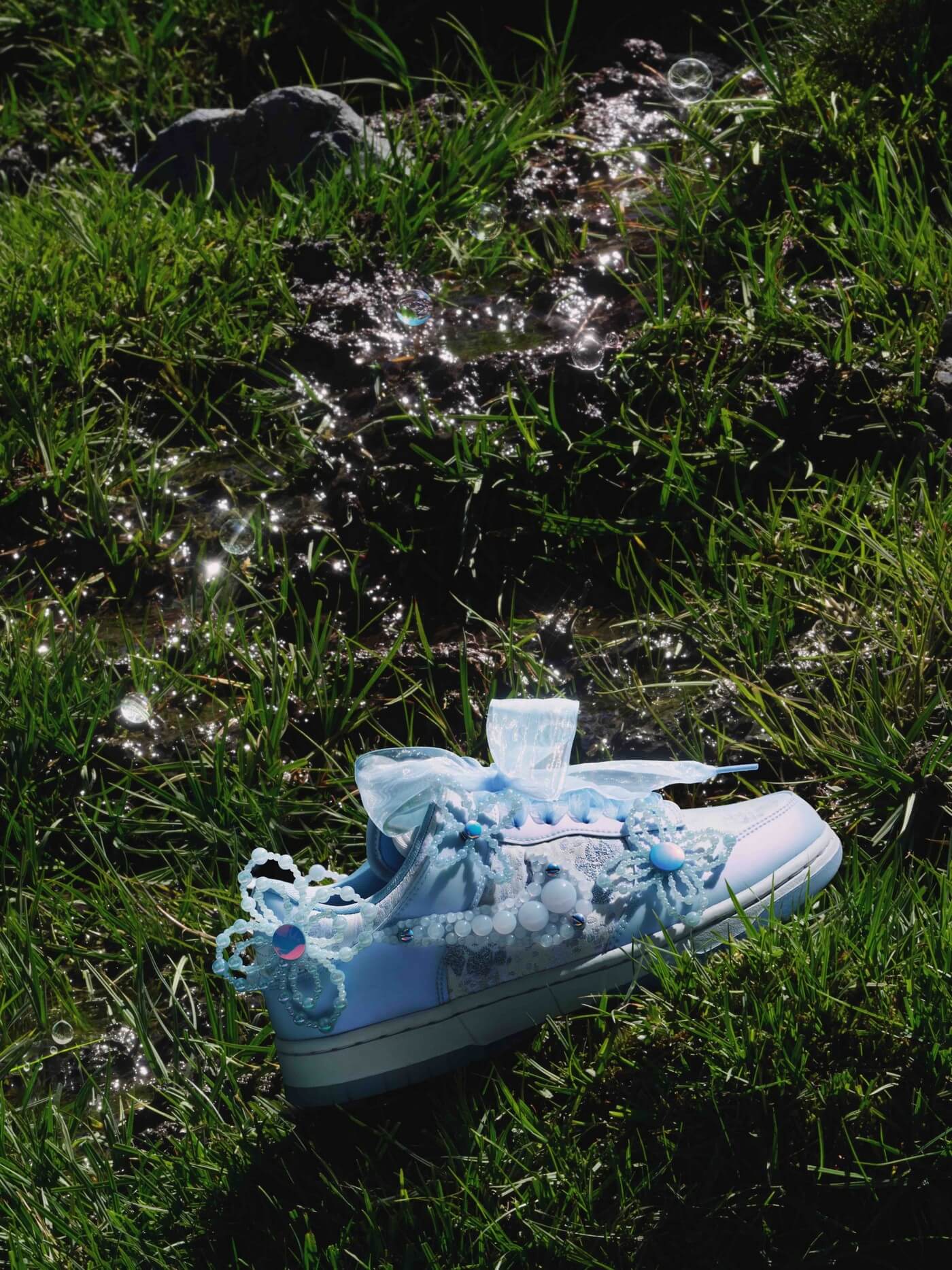 Nike x Susan Fang Dunk Low Artist Collection - Summit White/Wolf Grey/Hydrogen Blue/Blue Tint - HV8575-100