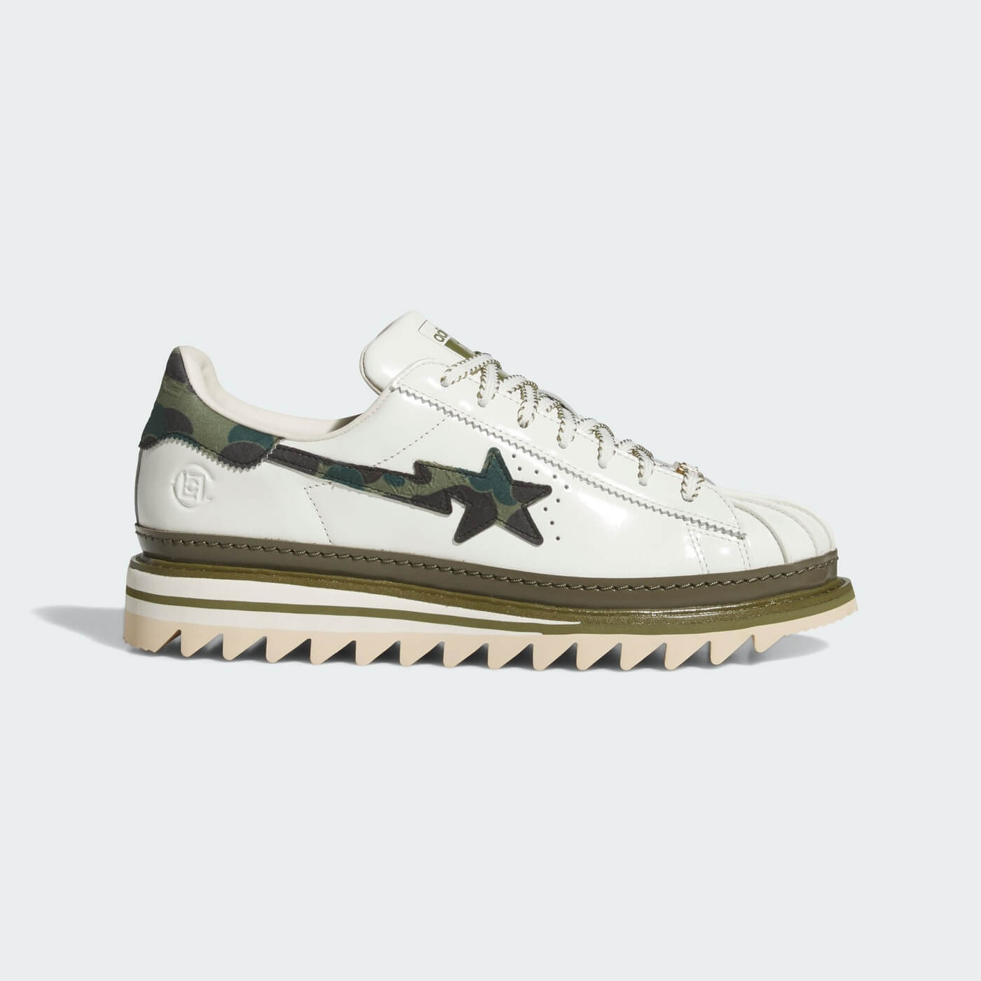 adidas Originals x CLOT by Edison Chen x BAPE Superstar - Off White/Branch/Olive Cargo - KJ1473