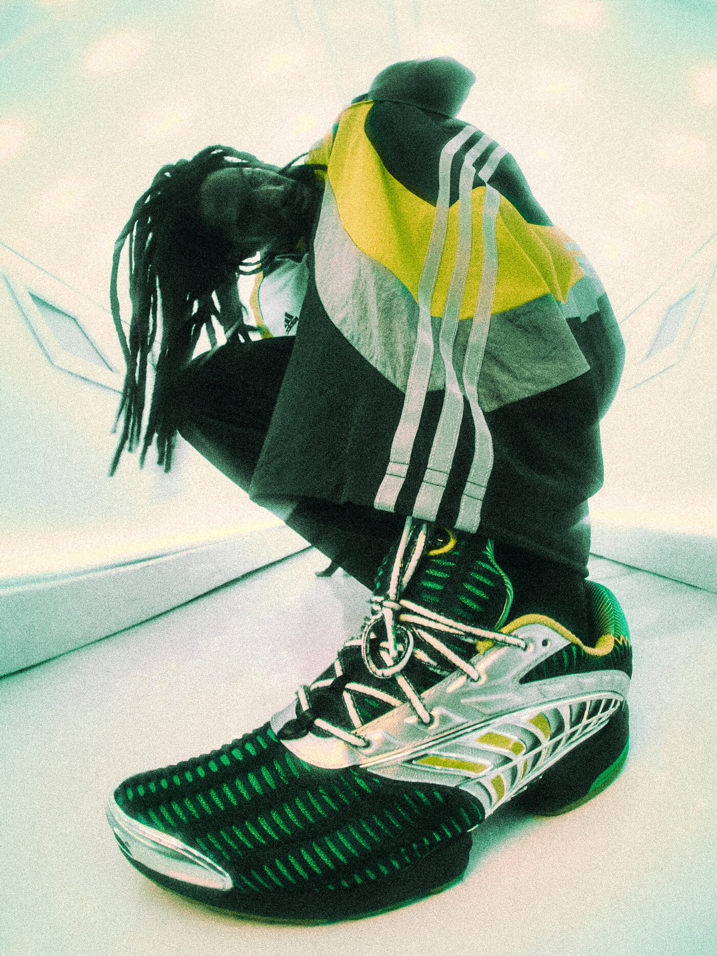 adidas x Brain Dead Climacool 2 - Metallic Silver/Core Black/Footwear White - JQ6793