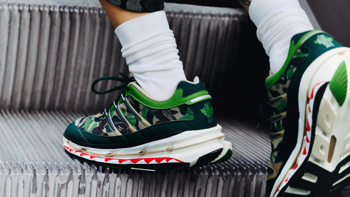adidas x BAPE Adistar HRMY "Green Camo" - Hemp/Iron Metallic/Off White - KJ8850