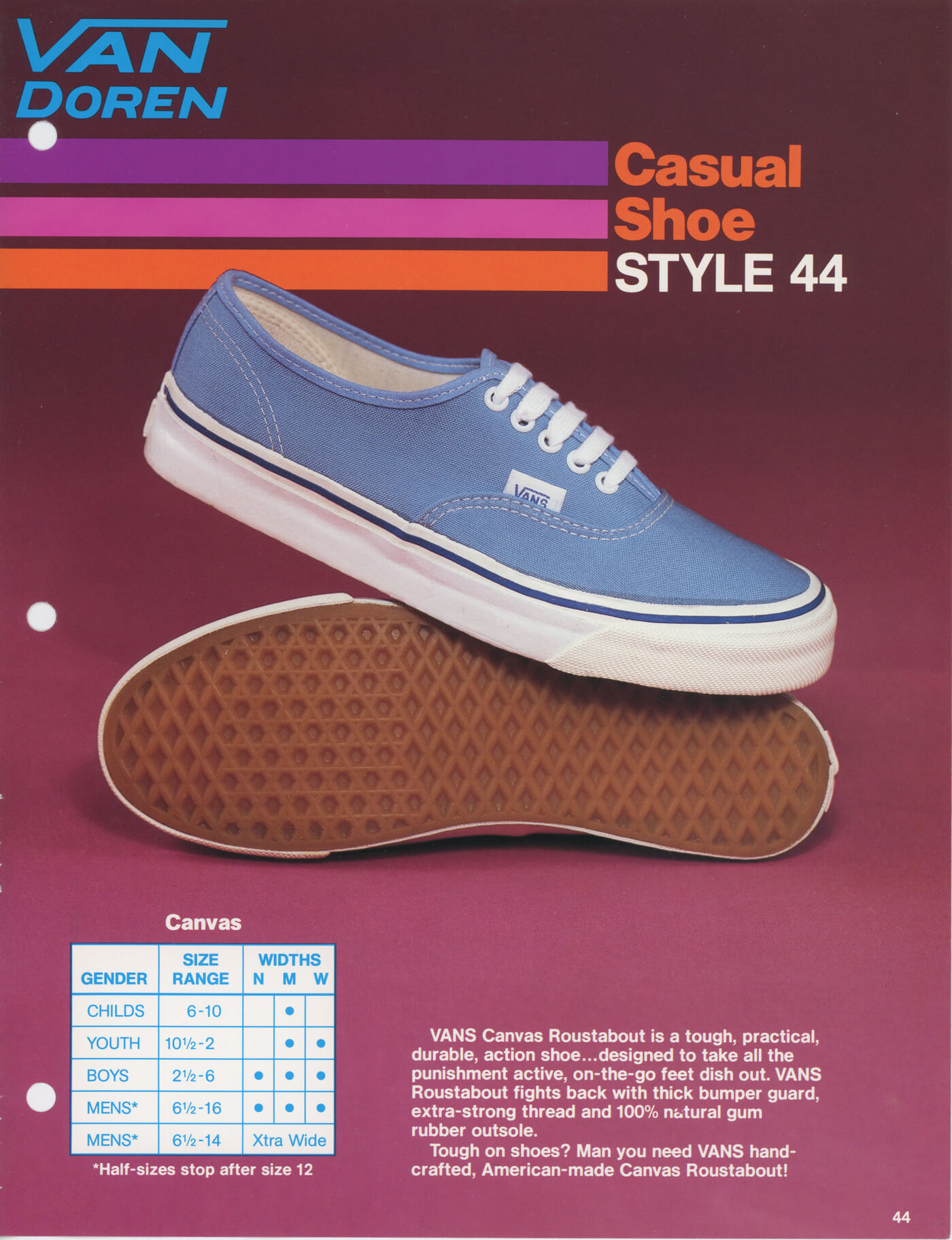 VANS - Vintage Ad - Deck Shoes Style 44 Canvas - Van Doren