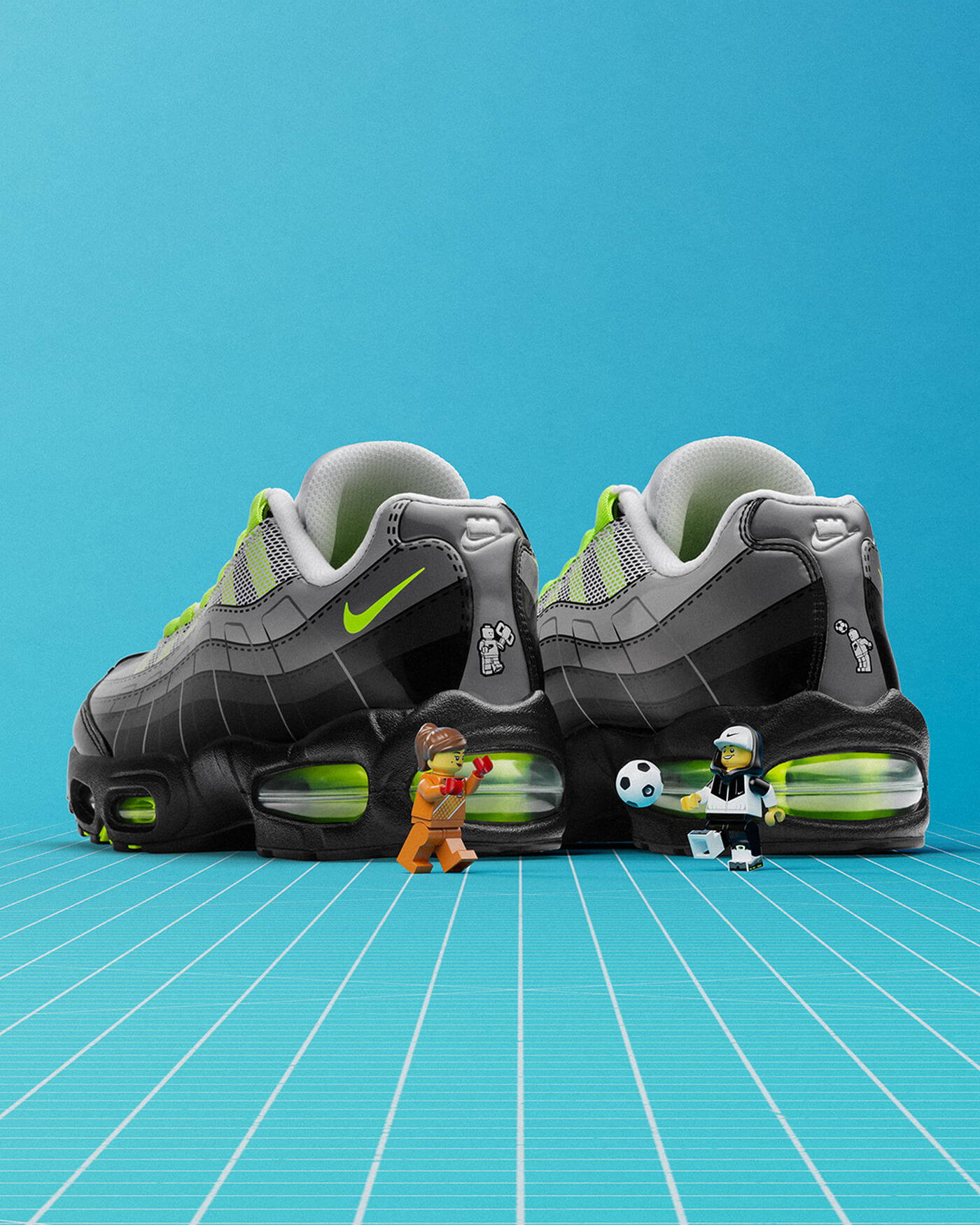 Nike x LEGO Air Max 95 "Neon" - Black/Dark Smoke Grey/Smoke Grey/Metallic Silver - IO4801-002