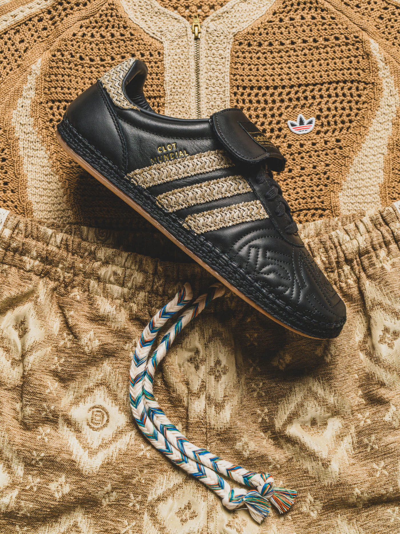 adidas x CLOT Mundial Espadrille by Edison Chen - Core Black / Hemp / Core Black - JQ6823