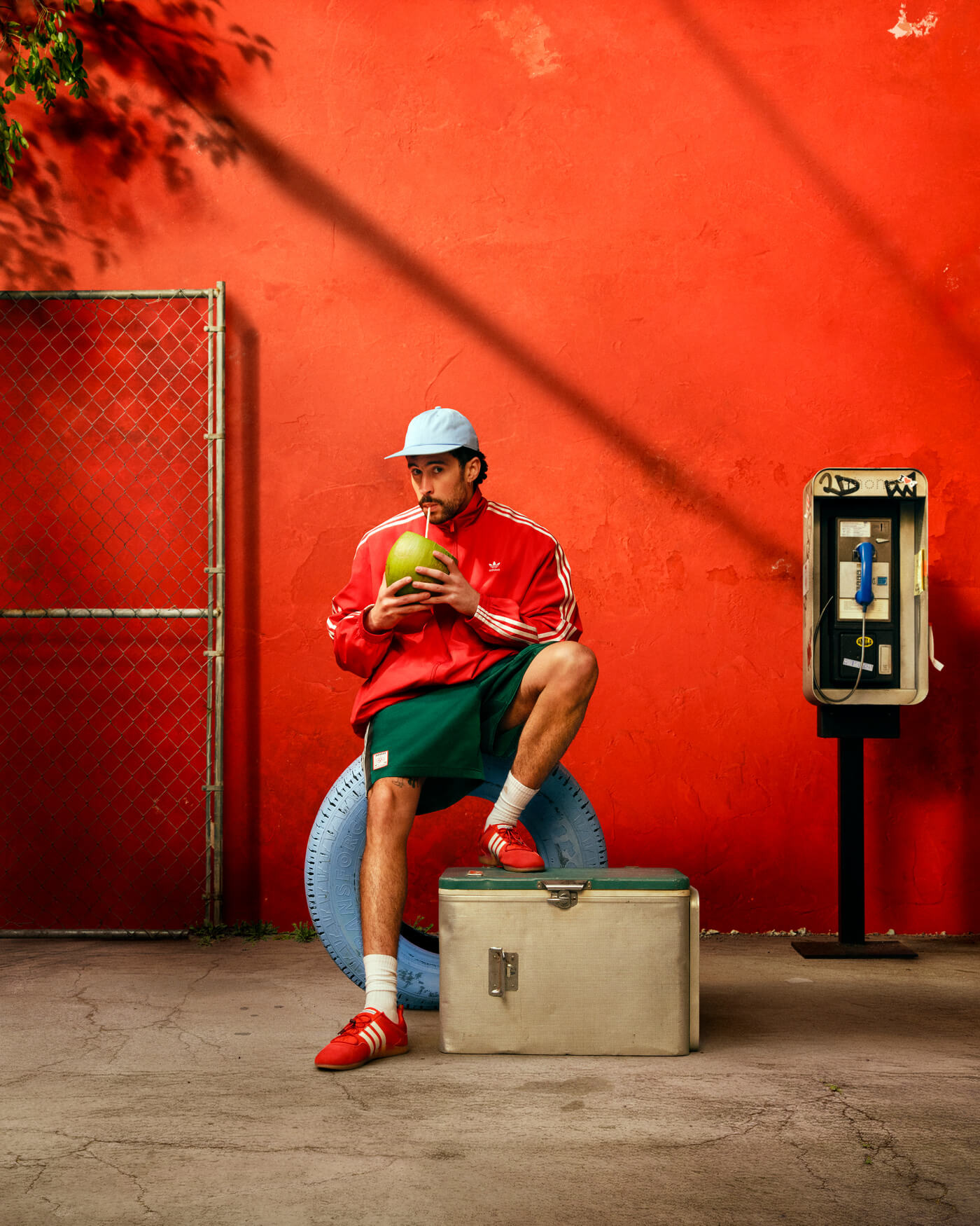 adidas x Bad Bunny Ballerina Flamboyan - Vivid Red/Cloud White-Power Red - KI7916